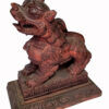 Leones tibetanos de madera tallada